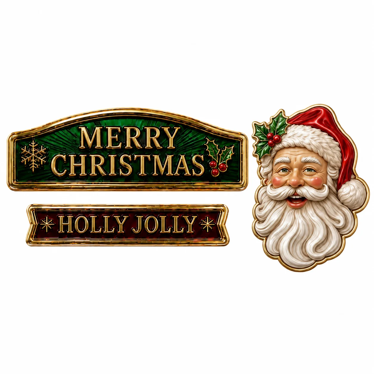 3 Piece Car Emblem Metal Alloy for Christmas Holiday Decoration Festive Auto Styling Badges for Truck SUV Durable