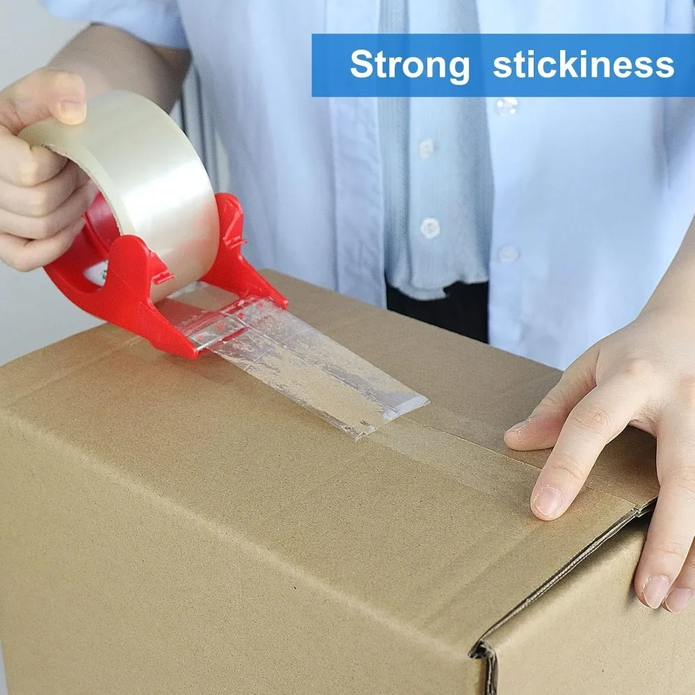 Heavy Duty Clear Packing Tape,2 Rolls with refillable Dispenser,Noiseless Packaging Tape 1.88 Inches x 55 Yards,Industrial Grade