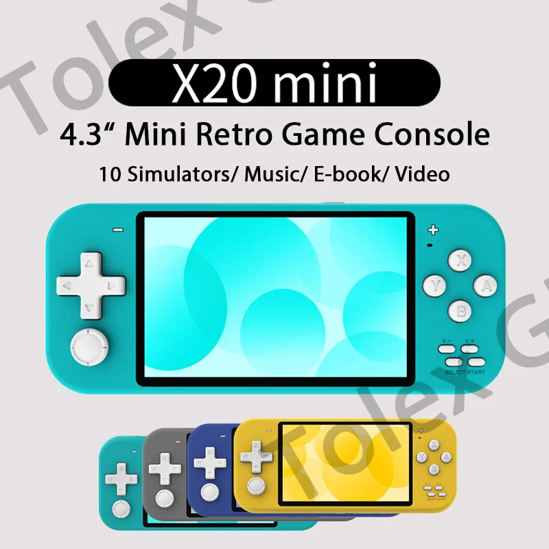 

Tolex X20mini 4.3Inch IPS Retro Video Game Console Simulators Support 128Bit Games Portable Handheld Game Player Free Earphone