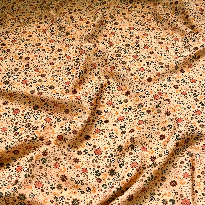Nuovo tessuto cinese con stampa digitale Piccoli fiori Tessuto di cotone broccato Stile cinese Cheongsam Abito Camicetta Tessuti Hanfu
