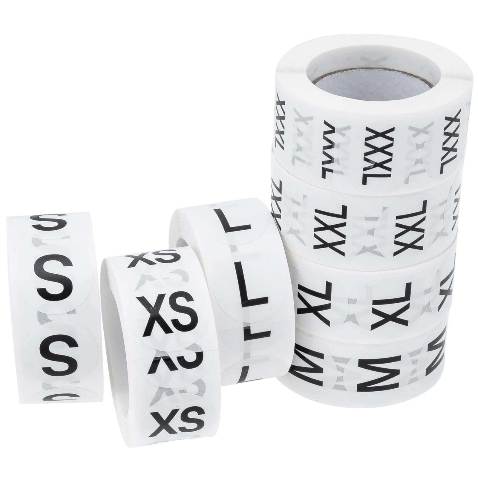 

7pcs 7 Rolls Clothing Stickers Round Self-Adhesive For Retail Stores Easy Wardrobe Organization Small Light Convenient Use Label