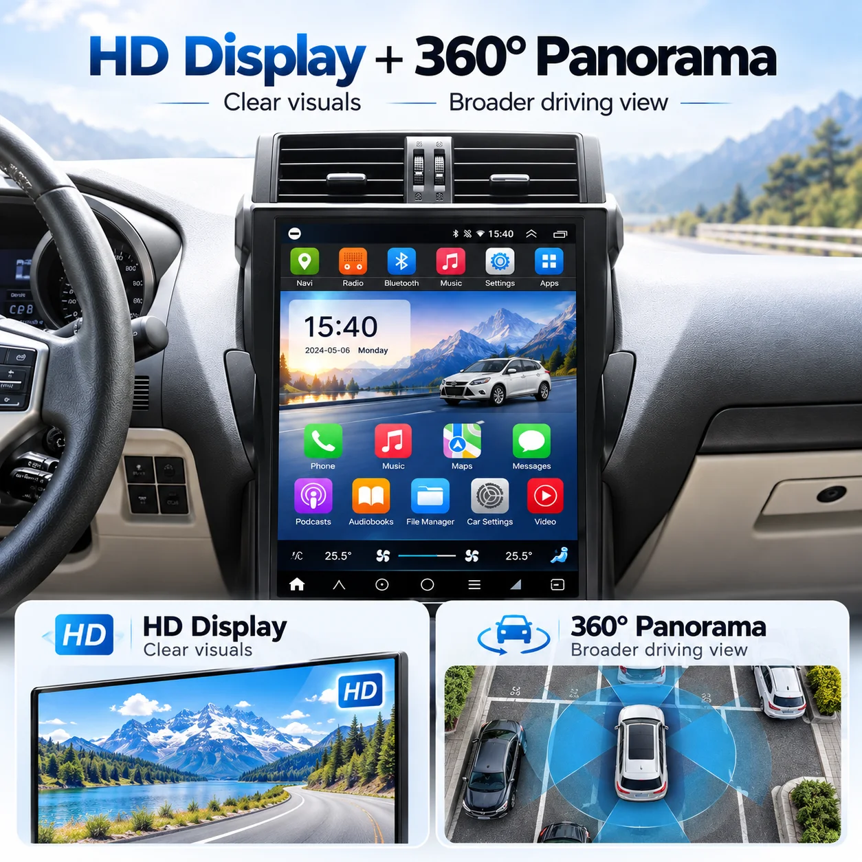 12.1 inch CarPlay Android 13 Car Radio for Ford Explorer 2011-2019 Stereo Multimedia Player GPS Navigation 4G WiFi Head Unit