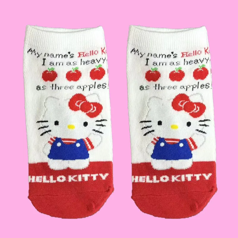 1/5 paar Sanrio Hello Kitty Cartoon Anime Leuke halfhoge sokken voor dames
