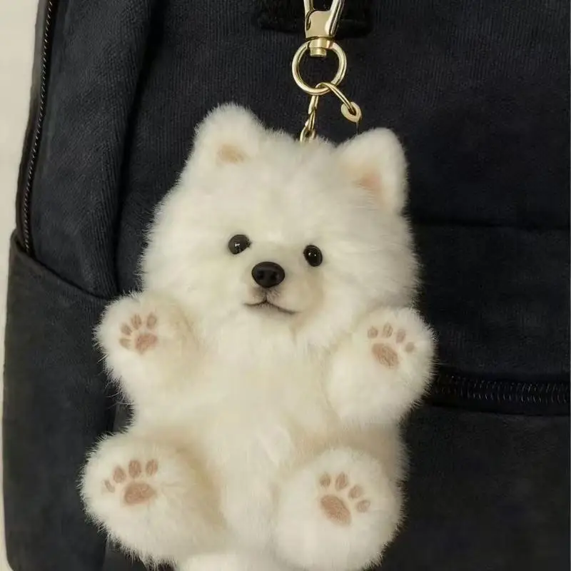 Samoyed Plush Keychain Super Soft Cute Dog Stuffed Pendant for Bag Purse  Doll Car School Travel Accessories