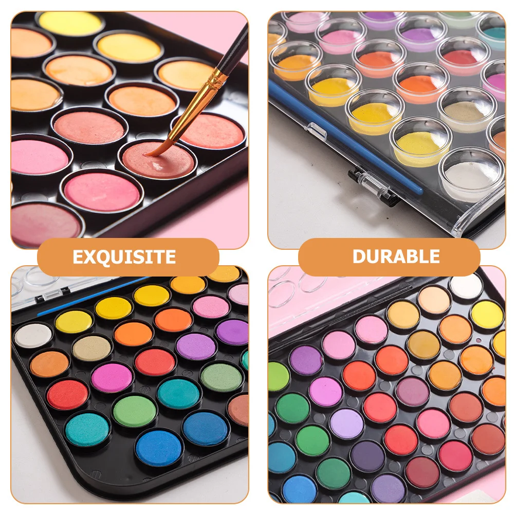 

Portable Gouache Paint Set Multi-Function Watercolor Kit Professional Solid Pigment for Kids DIY Graffiti Neon Mica Powder