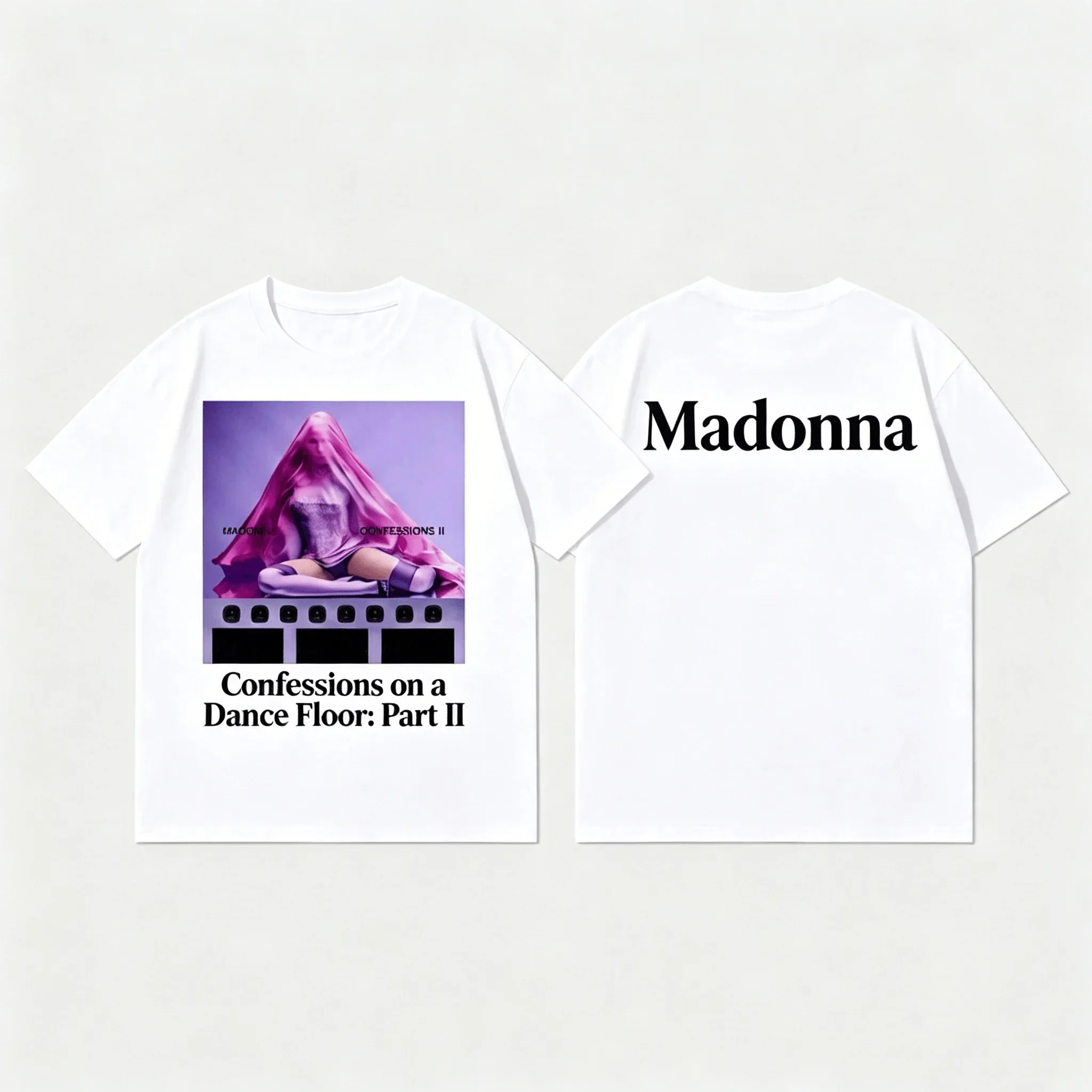 Camiseta de Verão para Homens e Mulheres, T-Shirt Madonna 2026, Álbum Confessions on A Dance Floor, Camiseta de Algodão Unissex Y2K Oversized, Popular entre Fãs da Tour
