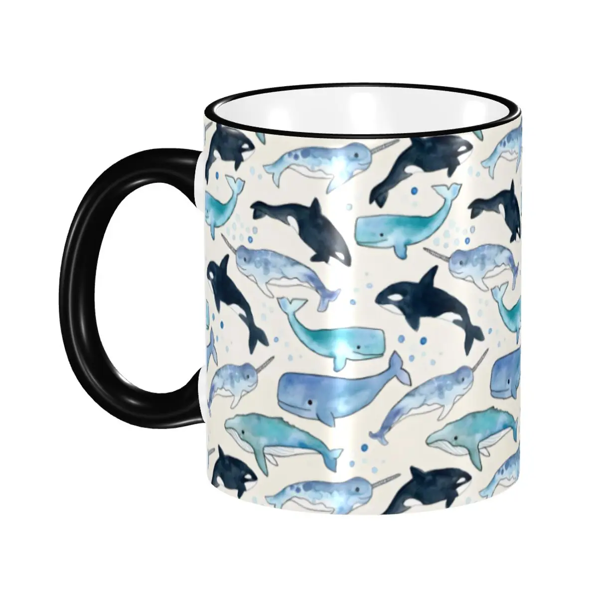 

Керамическая кружка для кофе и чая с акварельным рисунком синей акулы, сделай сам, мультяшный океанский зверь