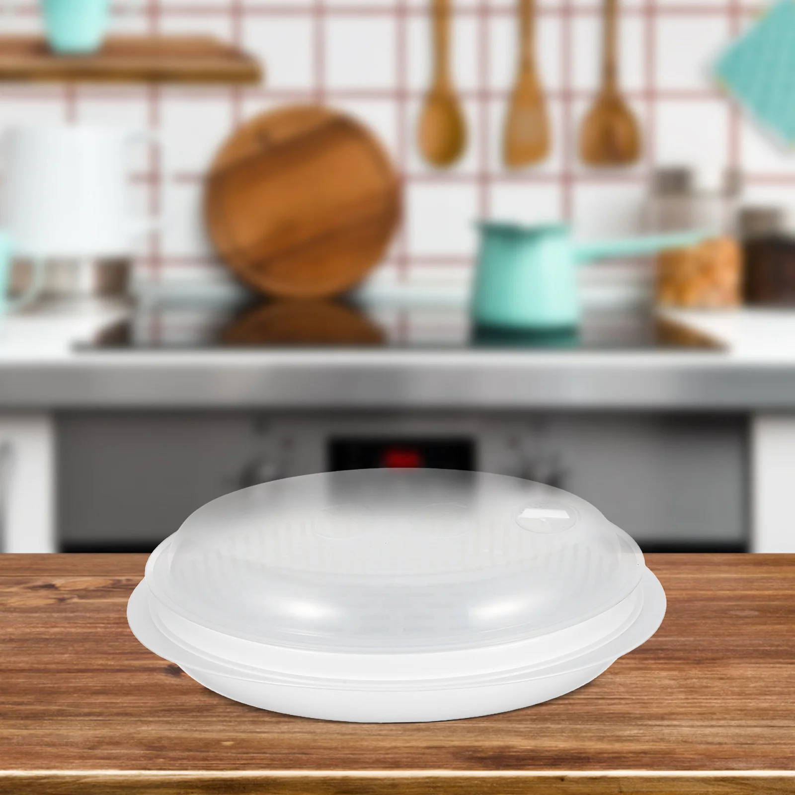 

Microwave Steamer with Cover Large Capacity Fish Plate for Steaming Buns Vegetables Oil Filtering Function Fridge Safe Kitchen