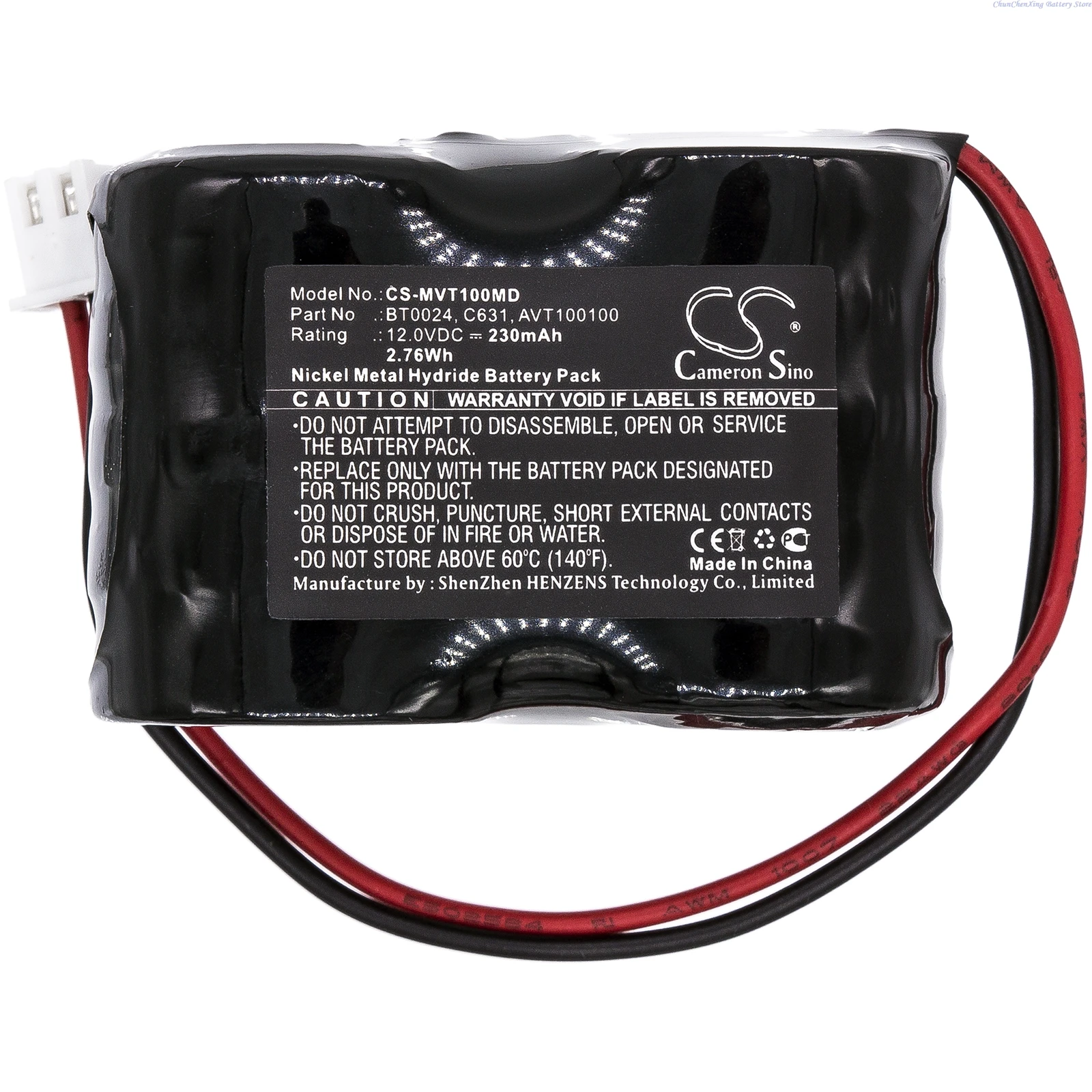 

12.0V 230mAh Medical Battery BT0024,C631,AVT100100,BT-U024 for IMEX Free DOP Probe,DOP CT,CT Plus Doppler,Dop Ct+,BT0022,BR0024