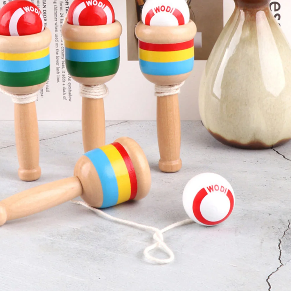 2 Pcs Wooden Skill Cup Kenball Child Toy Vintage Toys Hand Eye Coordination Games Kid Kendama