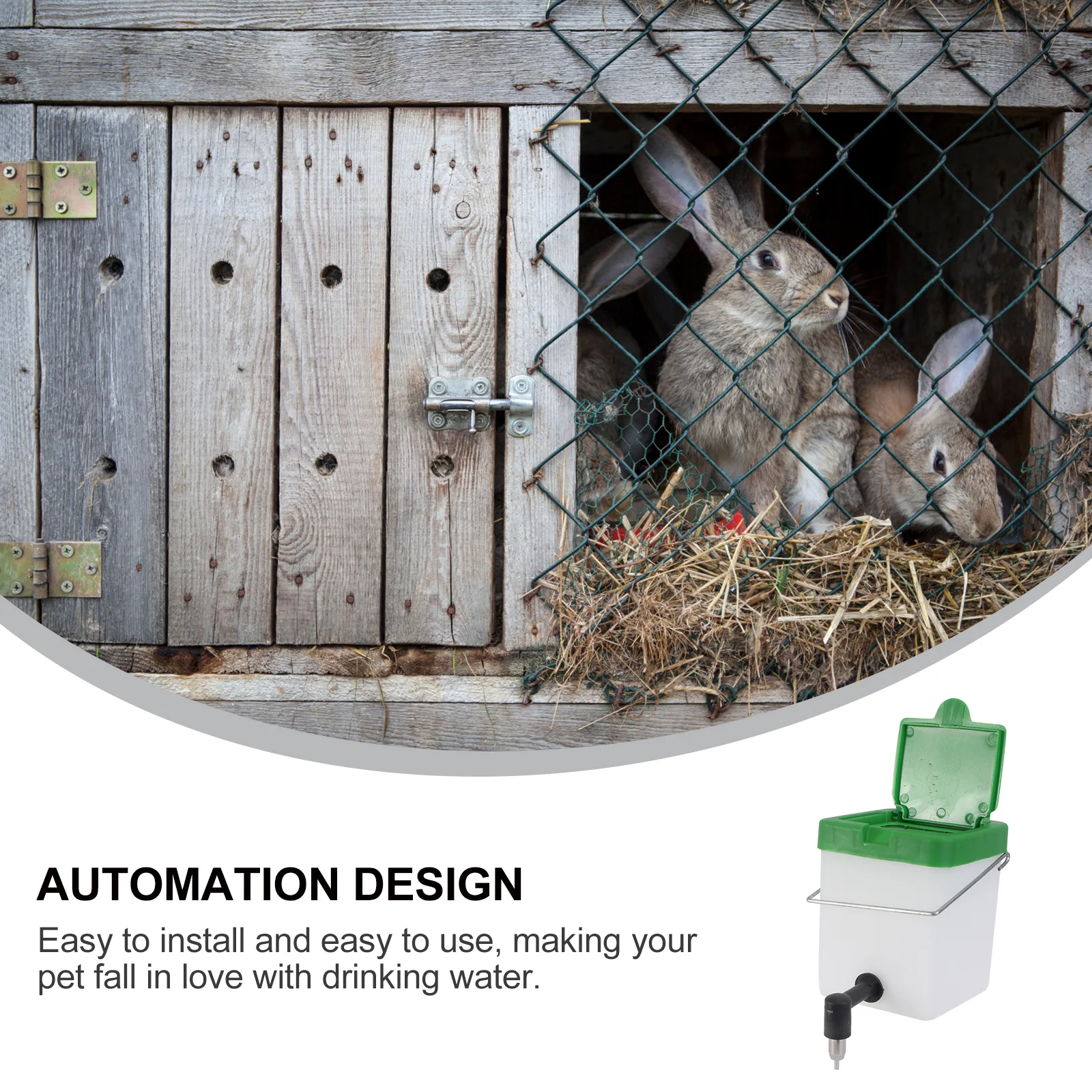 

1pc Rabbit Water Fountain White Automatic Drinking Device Durable Anti-Corrosion Easy Install Pet Water Bowl Supply Equipment