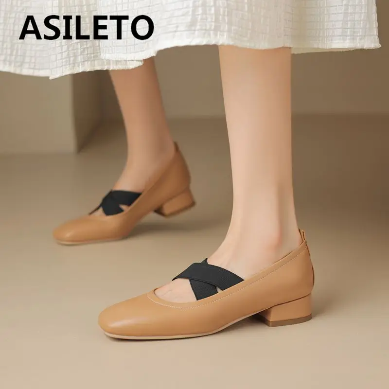 

ASILETO Design Korea Soft Flats for Women Square Toe Slip On Shallow Big Size 42 43 Leisure Elegant Daily Female Shoes Autumn