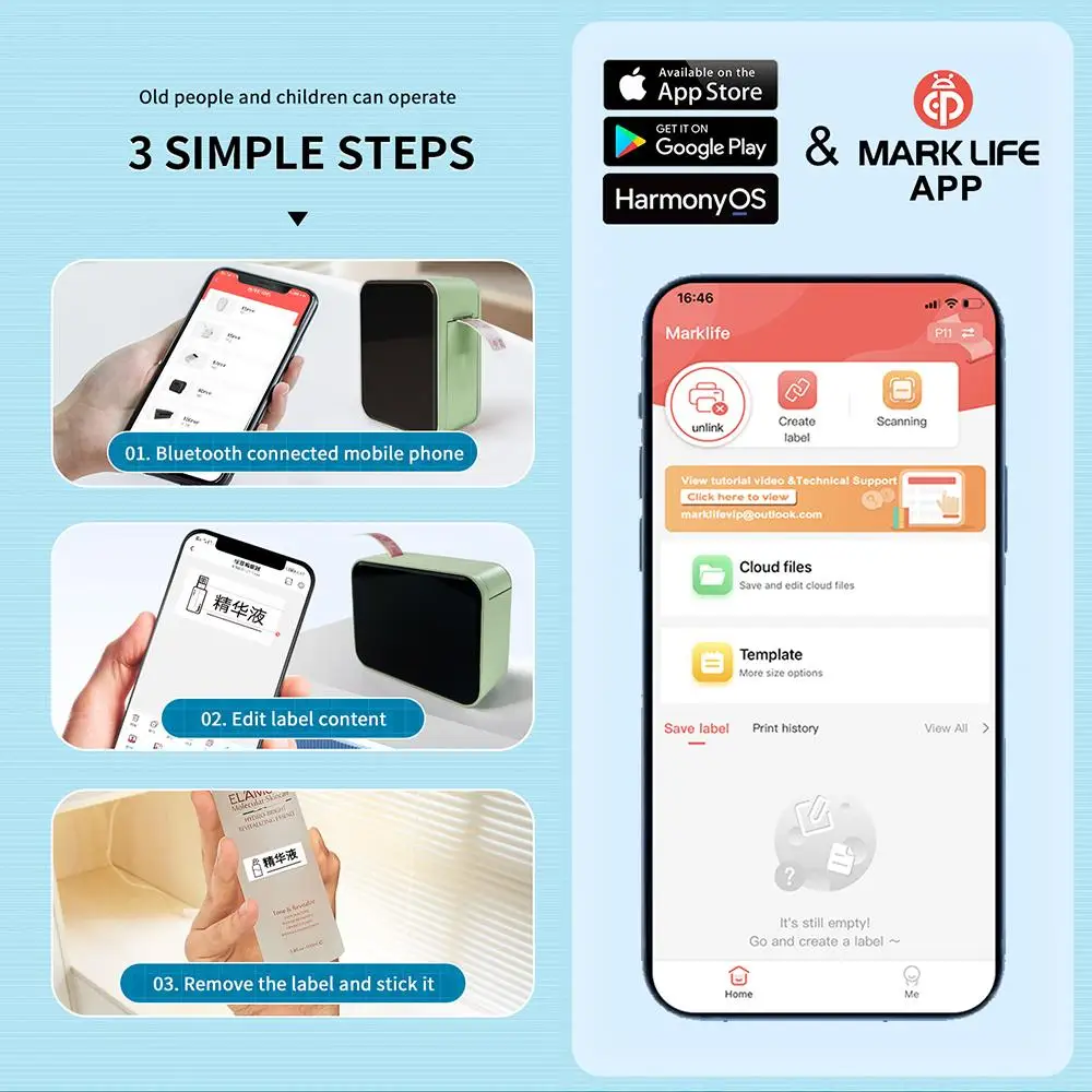 P15 Mini Label Printer Wireless Portable Thermal Tag Printer Similar As D11 D110 D101 Labeling Machine Mini Label Maker