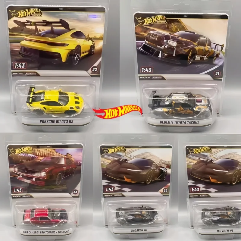 Hot Wheels Premium Alloy Car Model 1 43 Scale Toyota Tacoma Mclaren W1 Porsche 911 Gt3 Rs Metal Collection Ornament Kids Gifts view 2