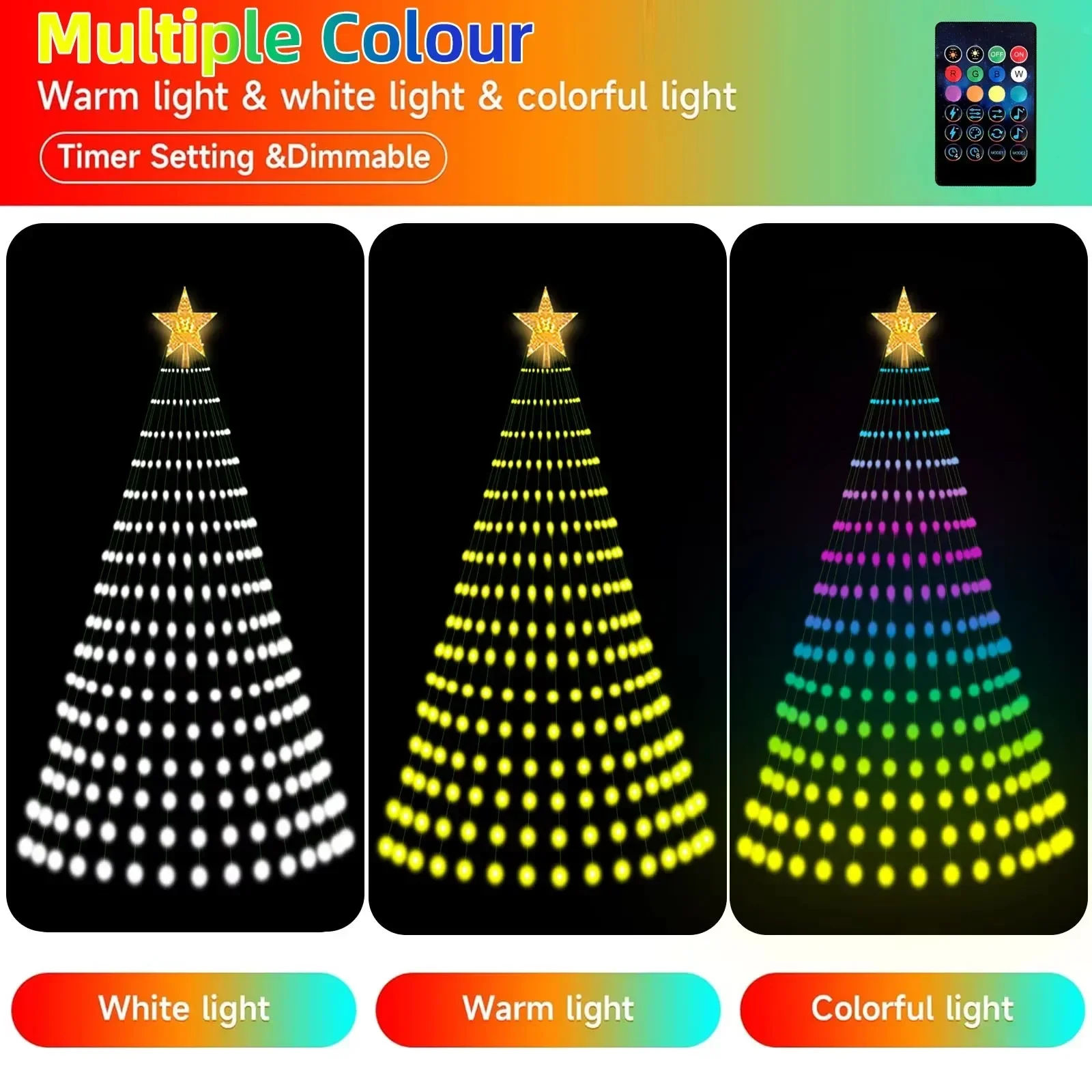 Smart DIY Christmas Tree LED String Lights APP Control Music Sync Fairy Garland for Navidad Home Room Xmas Decoration Outdoor