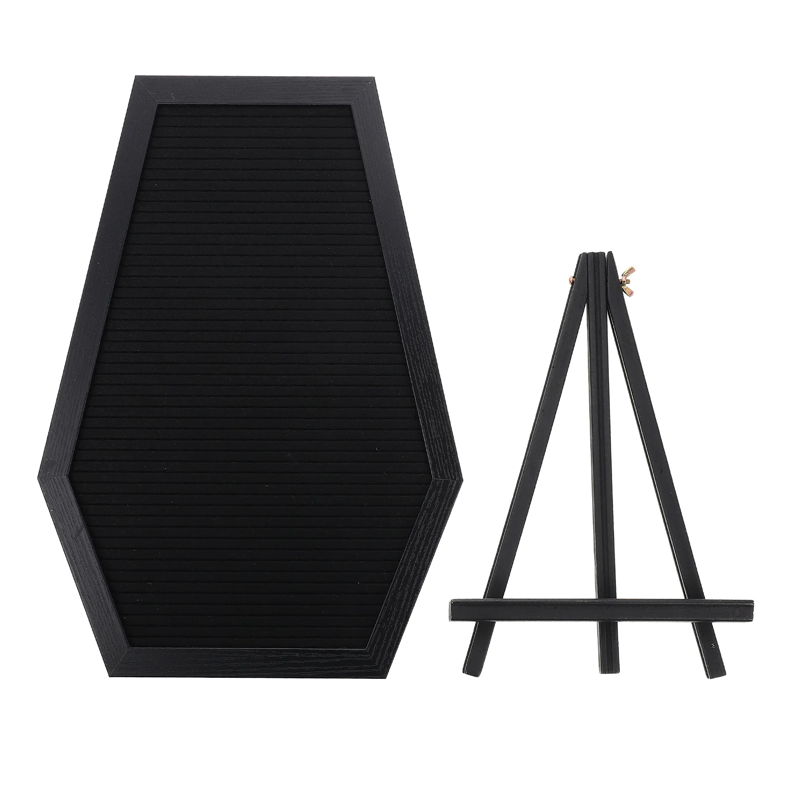 Coffin Message Board Convenient Felt Blackboard Tripod Letter Geometric Wood Chalkboard Sign