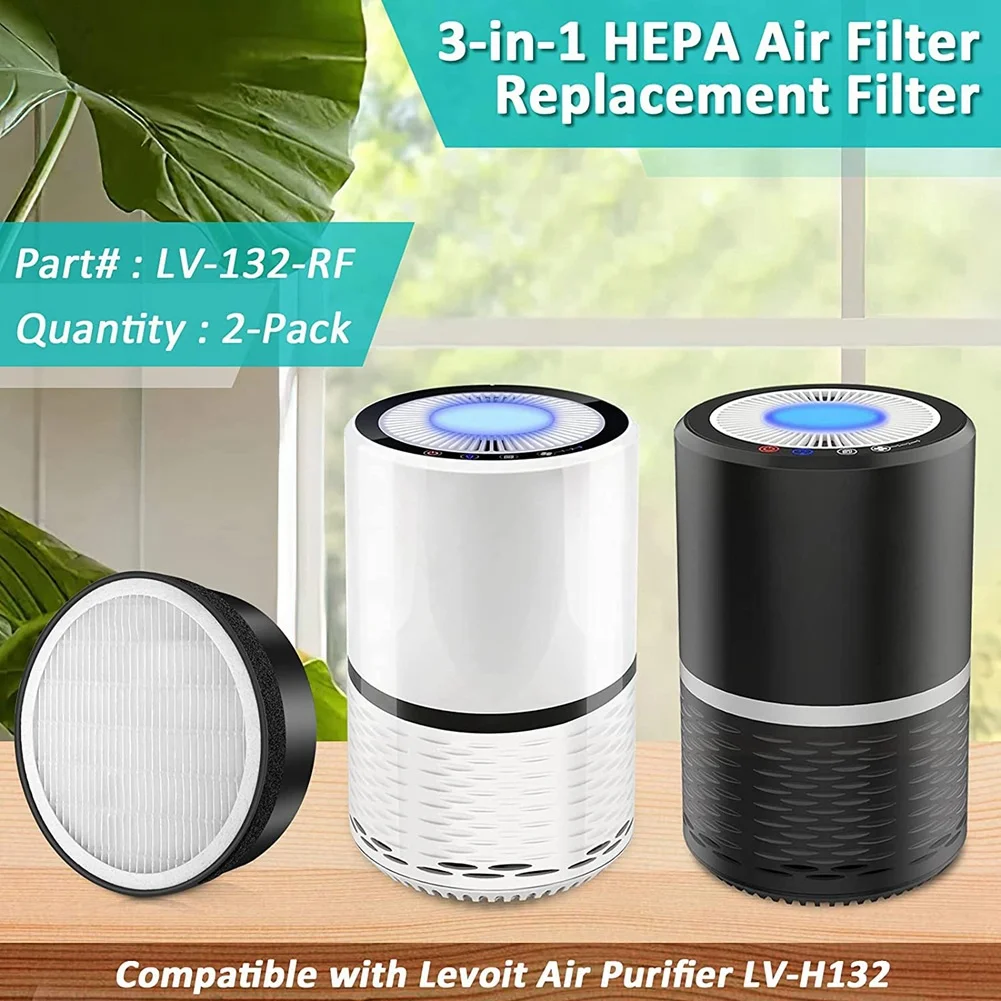 Paquete de 2 filtros purificadores de aire con filtro HEPA compatibles con purificador de aire Levoit LV-H132