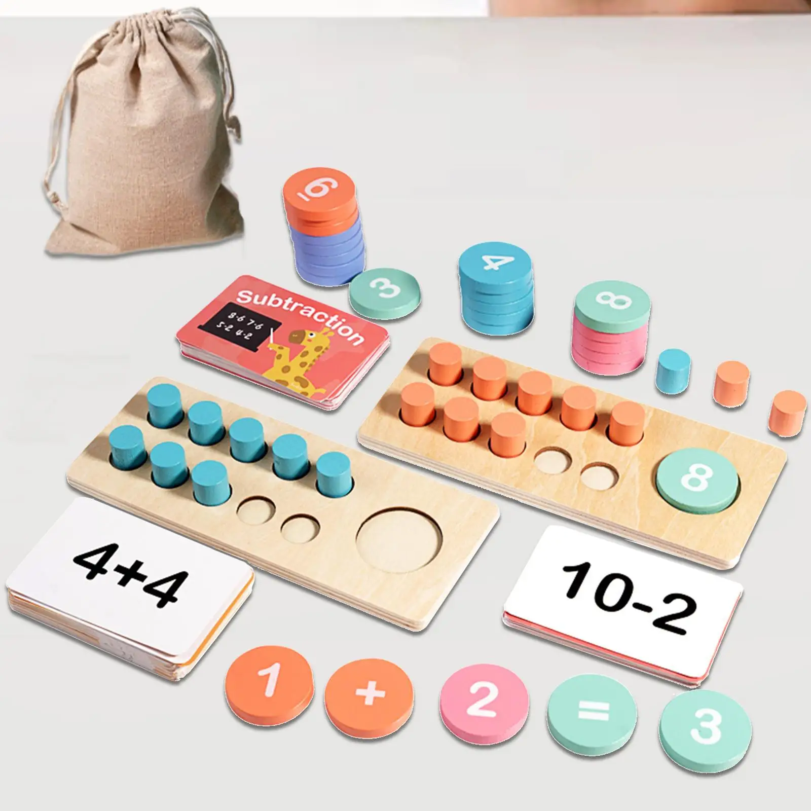 Jouets d'apprentissage des maths Montessori pour garçon et fille, comptage, coordination œil-main, éducation précoce, teaser le cerveau