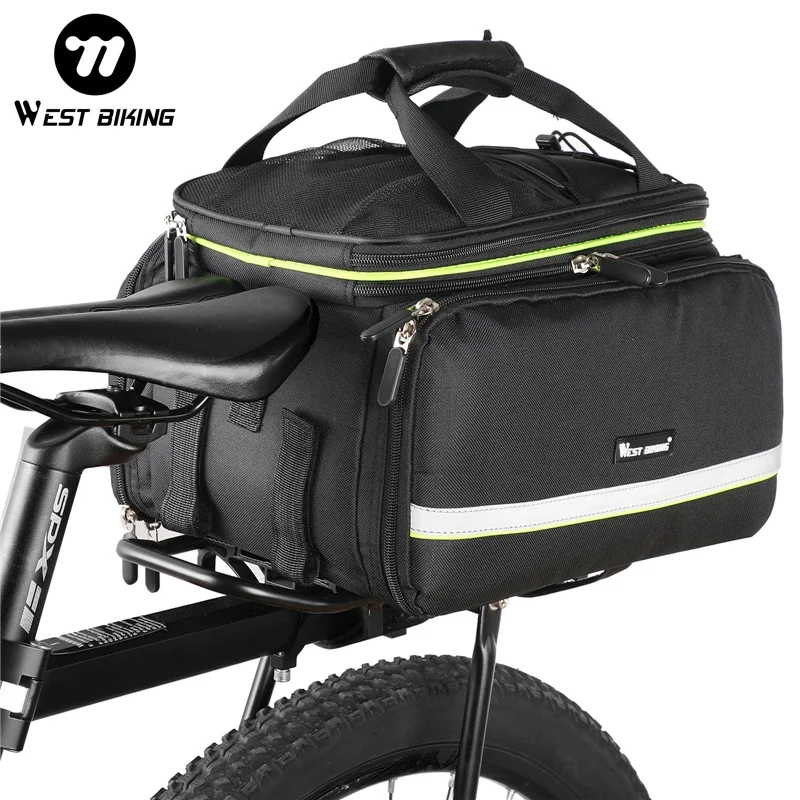 West biking 3 em 1 saco de porta-malas de bicicleta à prova d'água mtb bolsa de bicicleta de estrada grande capacidade porta-bagagens de viagem alforjes de assento de sela
