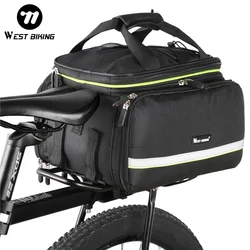 WEST BIKING 3 in 1 Waterproof Bike Trunk Bag MTB Road Bicycle Bag Large Capacity Travel Luggage Carrier Saddle Seat Panniers