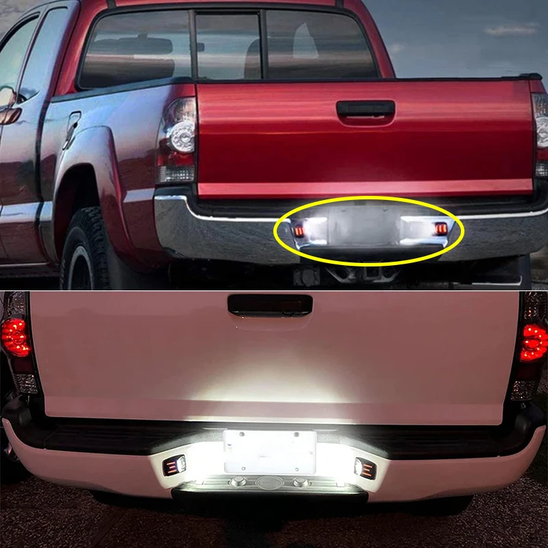 2PCS For Toyota Tacoma Tundra 2000-2013 Tacoma 2005-2015 Canbus White Car Luz LED License Plate Lights Number Plate Lamp