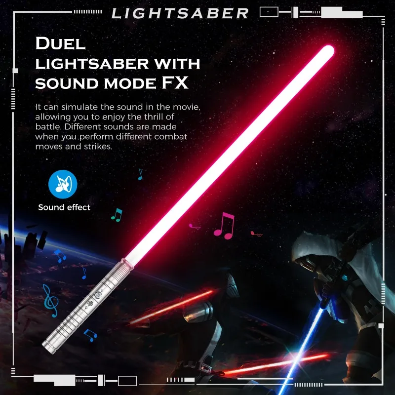 Metal Laser Sword Light Up Toy, vara de brilho de mudança de cor, sabre de luz telescópico 2-em-1, varinha de Star Wars, presente infantil