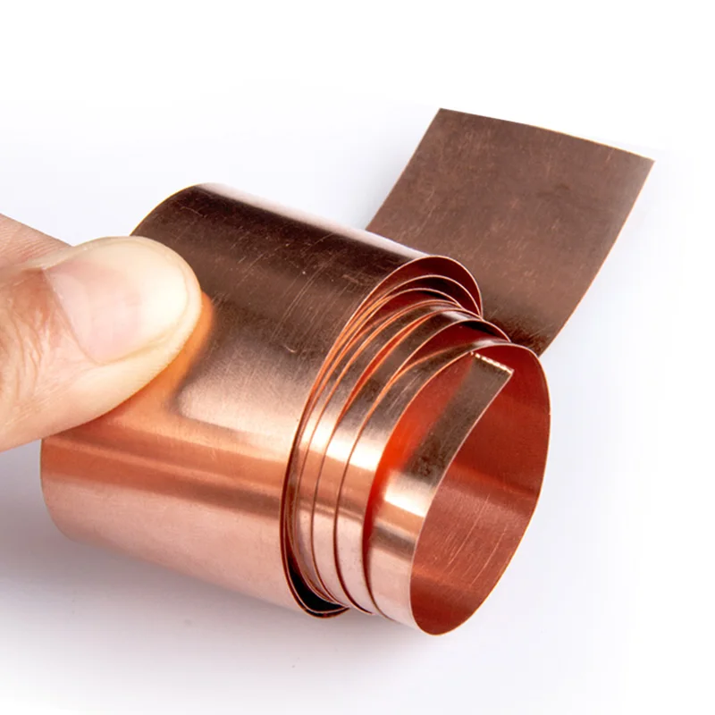 1 Meter Length Copper Sheet Plate Skin Thickness 0.01-0.6 Mm Width 50-300mm Ground Copper Belt Metal Sheets Foil Plates 99.9% Cu