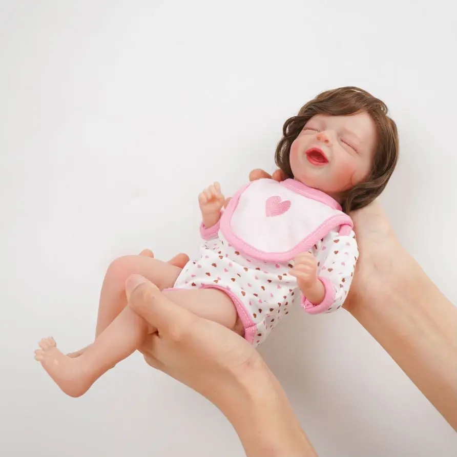 

12 inch Mini Reborn Baby Dolls Salia Lifelike Soft vinyl Touch Baby 3D Skin Collectible Art Doll