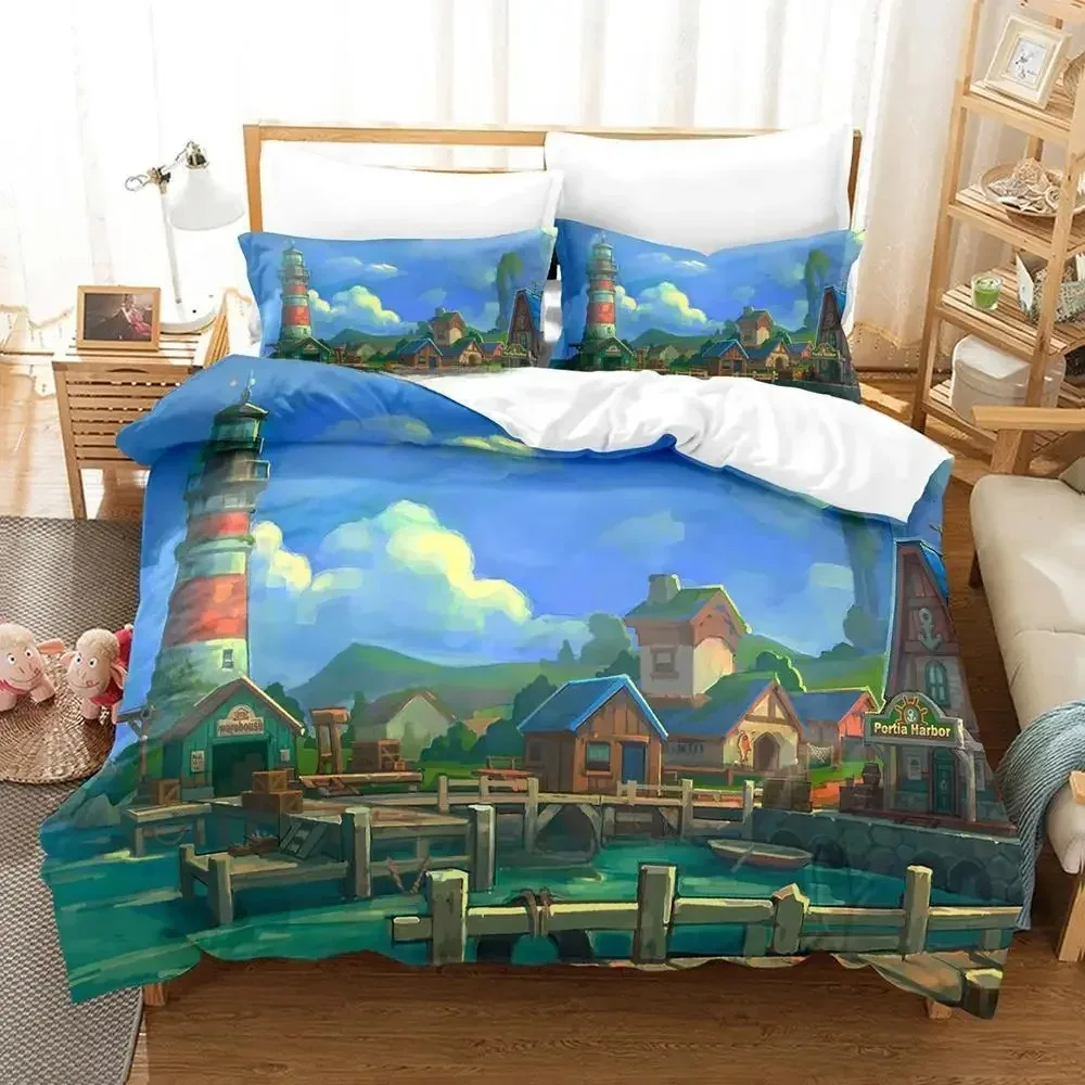 

2024 Game My Time at Sandrock Bedding Set Single Twin Full Queen King Size Bed Set Adult Kid Bedroom Duvet cover Sets Anime Bed