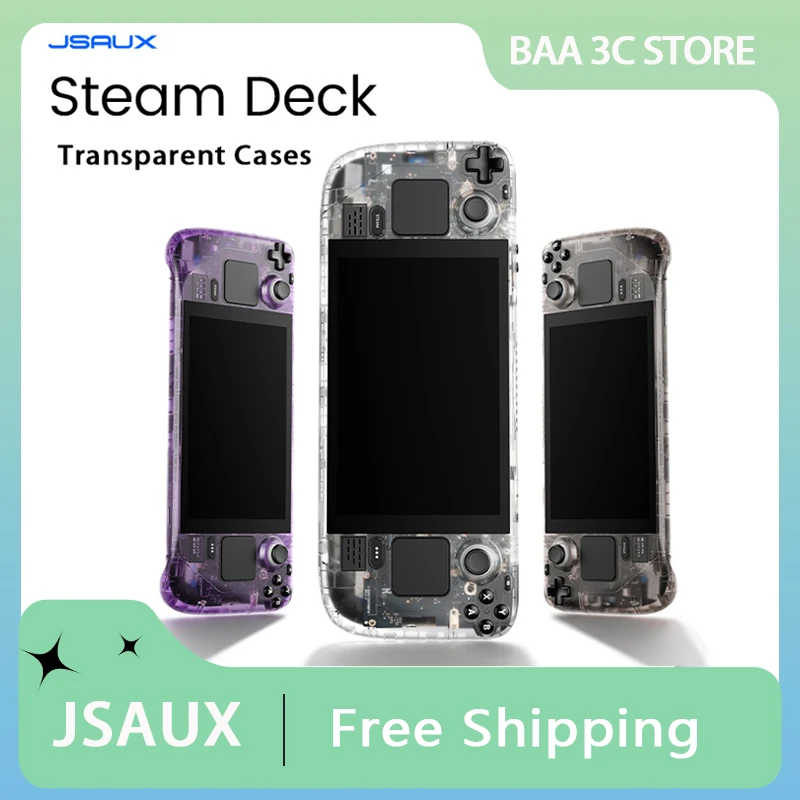 

Jsaux Steam Deck Transparent Cases Game Console Gamepad Oled Replacement Heat-Dissipation Cover for Steamdeck Protecting Shell