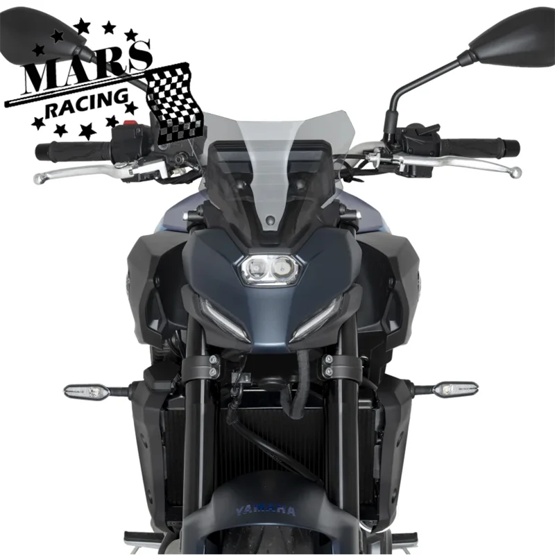 يناسب ياماها MT-07 MT07 2025 2026 دراجة نارية الزجاج الأمامي الألومنيوم عدة منحرف الزجاج الأمامي القصير #5