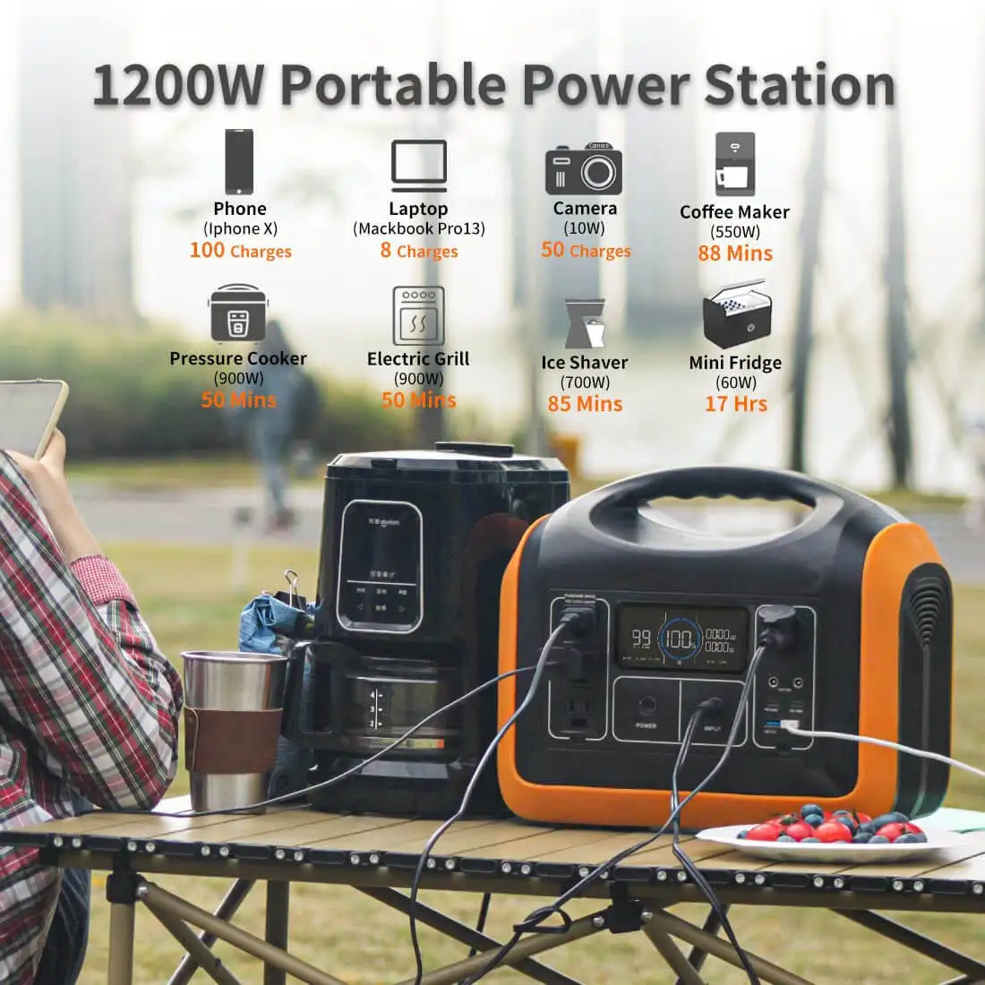 1100W output lifepo4 battery tragbare powerstation kraftwerk portable solar power station 1000w power station generator