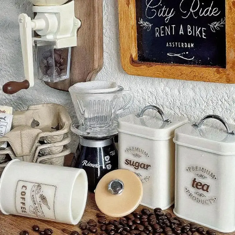 Modelos de tarros de almacenamiento en miniatura de inspiración nórdica para casas de muñecas, juego de organizador de cocina de 3 piezas, caja de dulces para niños, latas de productos secos