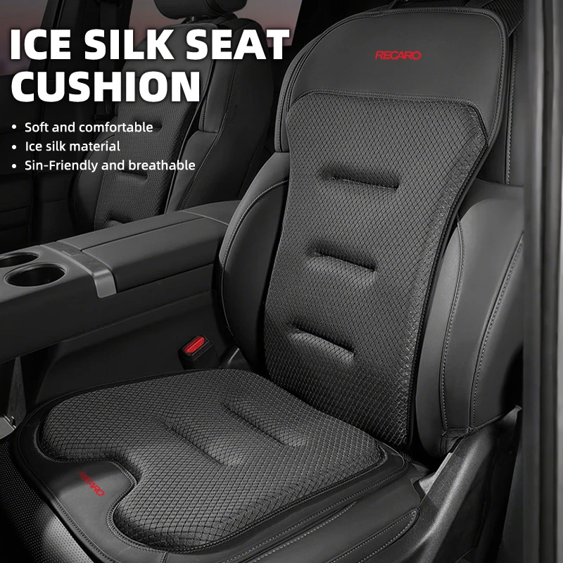 

Car Front Rear Seat Cover Ice Silk Cushion Backrest Protective Mat Accessories For Recaro Racing Auto Accessories