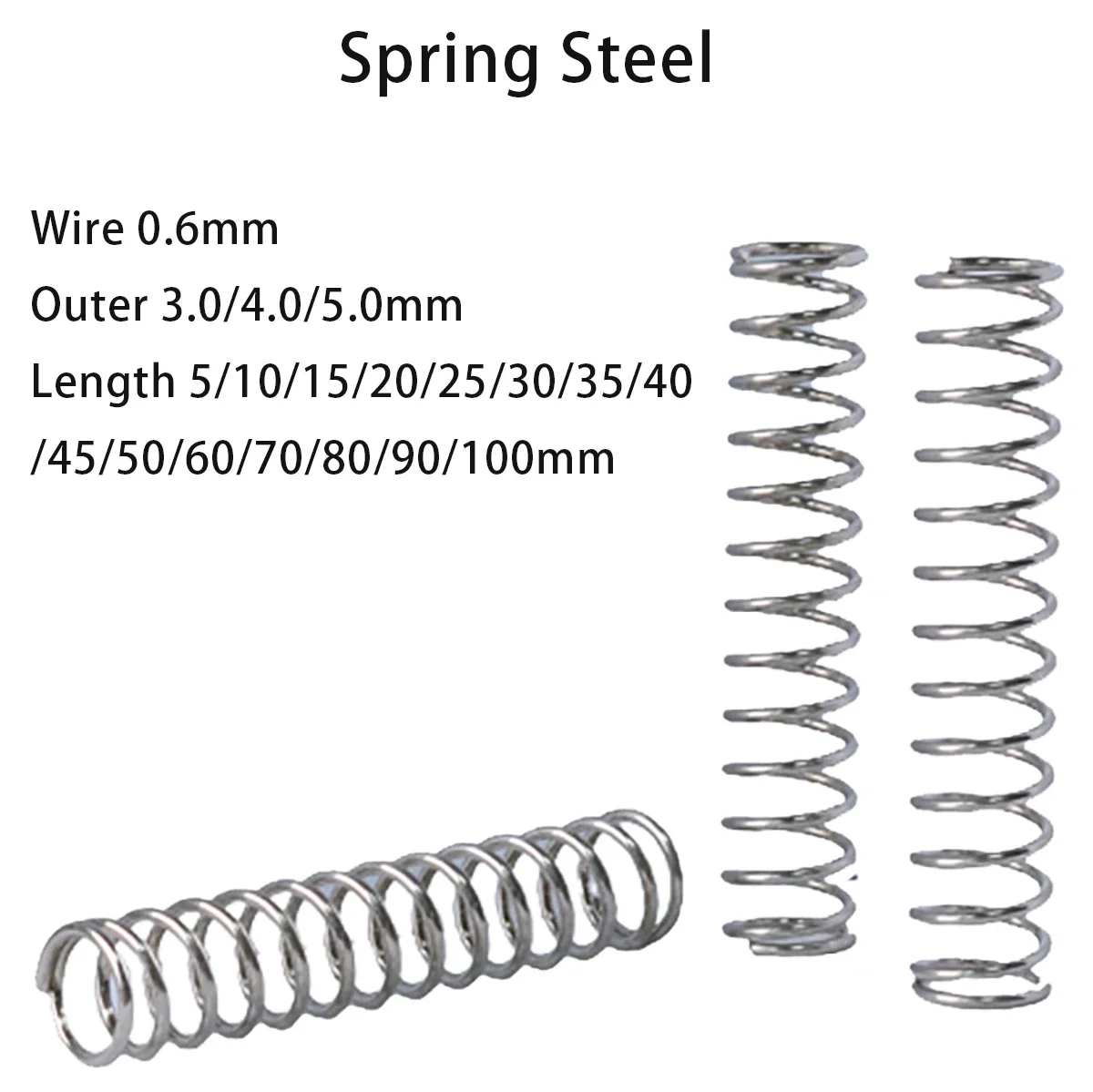 

Strong Steel Spring Compressed Miniature Ballpoint Pen Spring Wire 0.6mm Outer 3/4/5mm Length 5-100mm