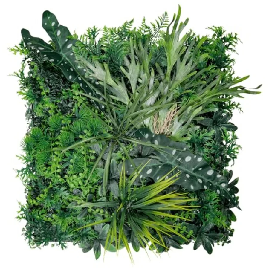 

Зеленая стена из искусственной травы 20x20 дюймов, 8 шт. панелей из самшита, УФ-защита, для улицы, для создания фоновой стены, зеленого экрана и живой изгороди