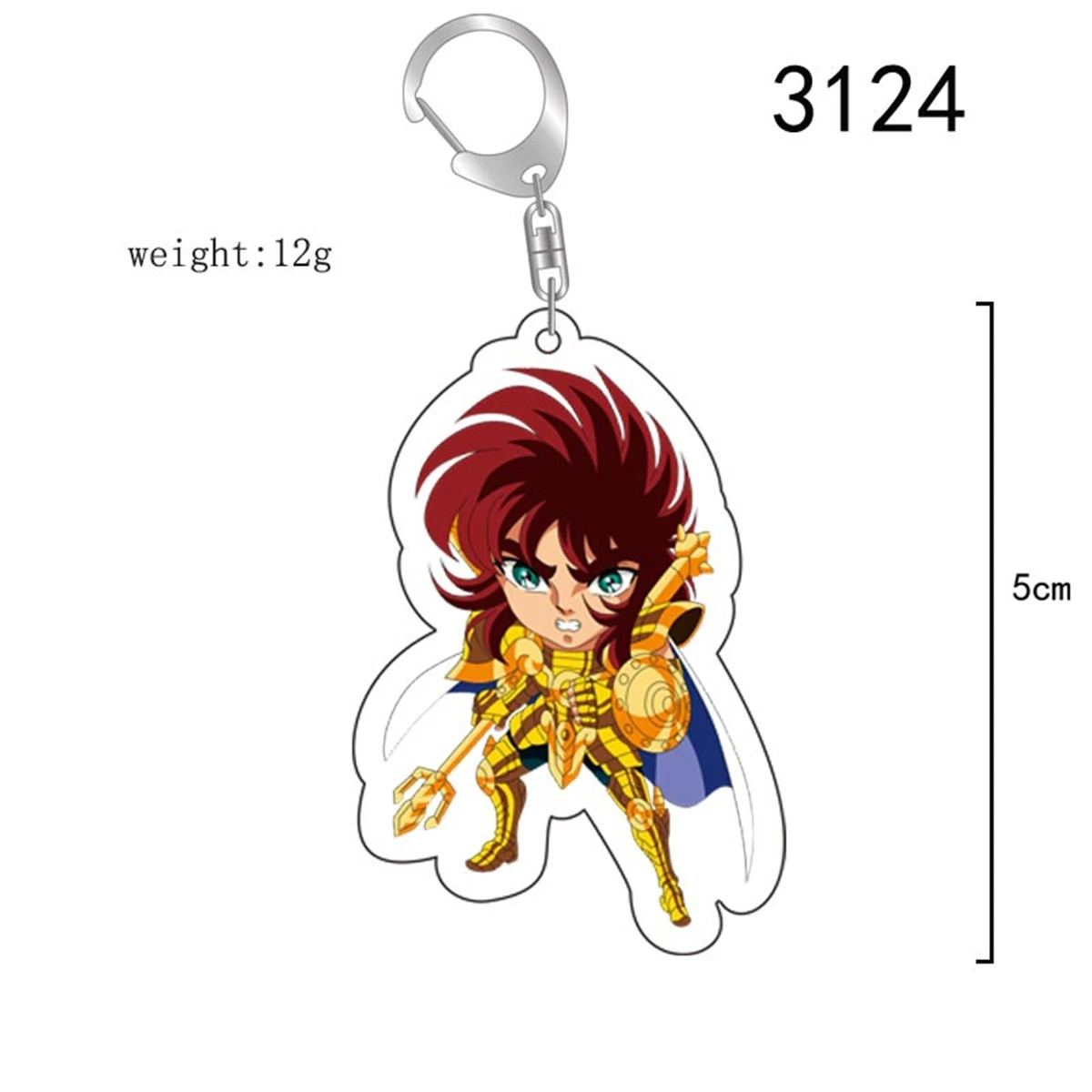 Llavero acrílico de anime: colgante de personaje de dibujos animados de Saint Seiya, adecuado para bolsos y llaves, regalos de cosplay, regalo perfecto para fanáticos