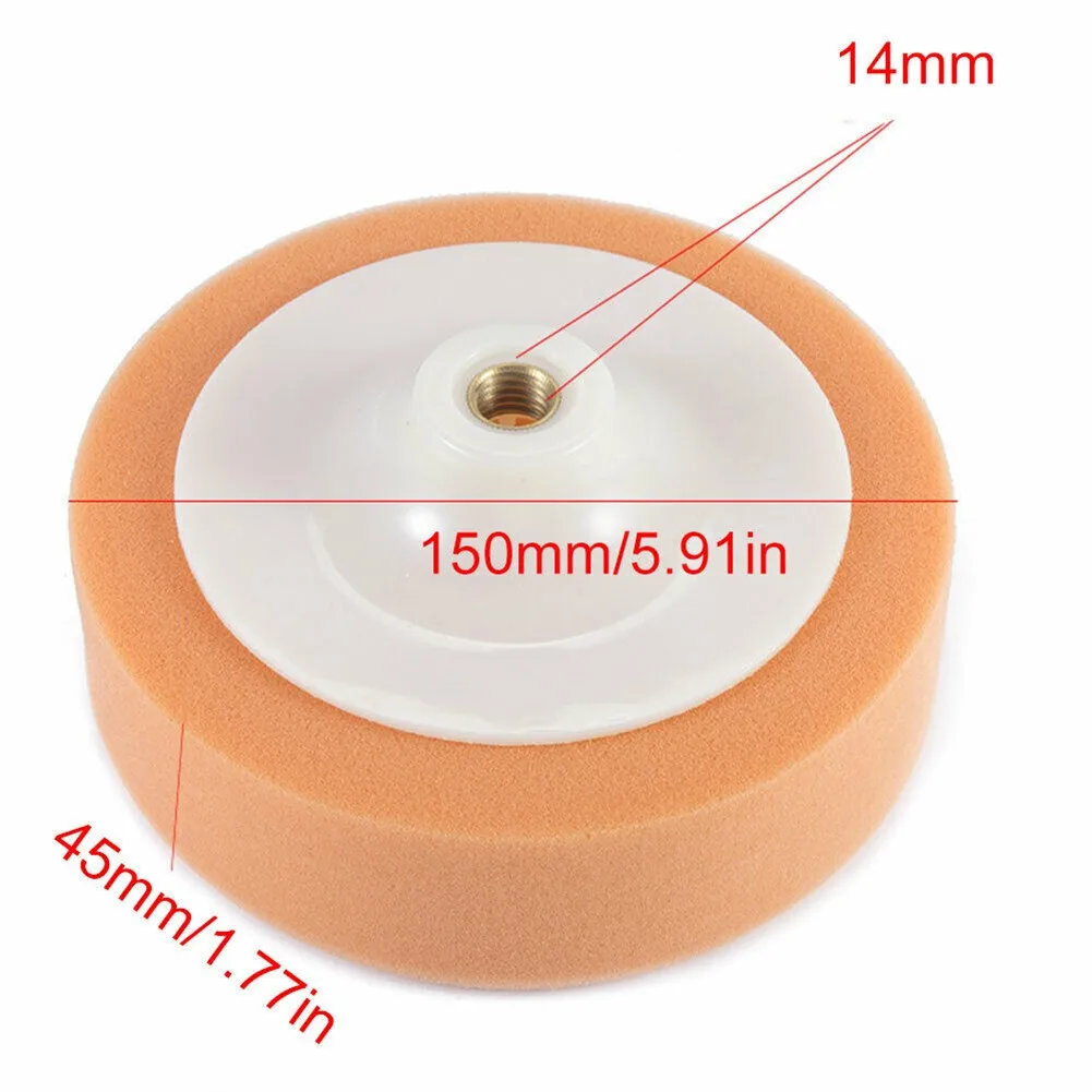 3pcs Car Polishing Heads with 6 Inch Foam Buffing Pads Soft Sponge for M14 Thread Designed for Car Finishing and Buffing