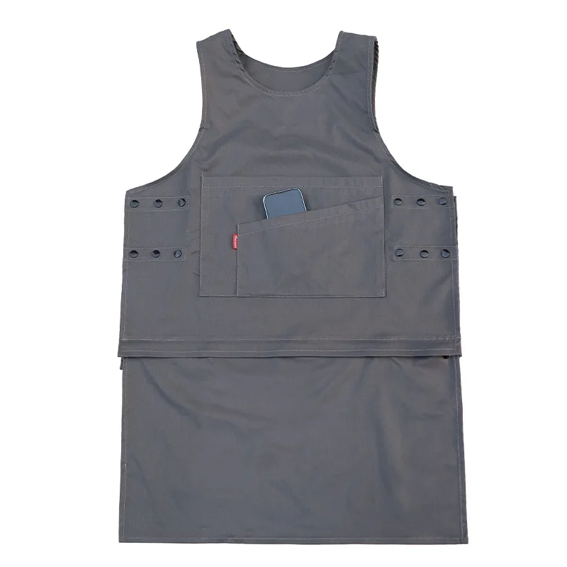 Fashion Sleeveless Apron Smock Removable Customized Logo Kitchen Work Clothes Men and Women Workwear Apron