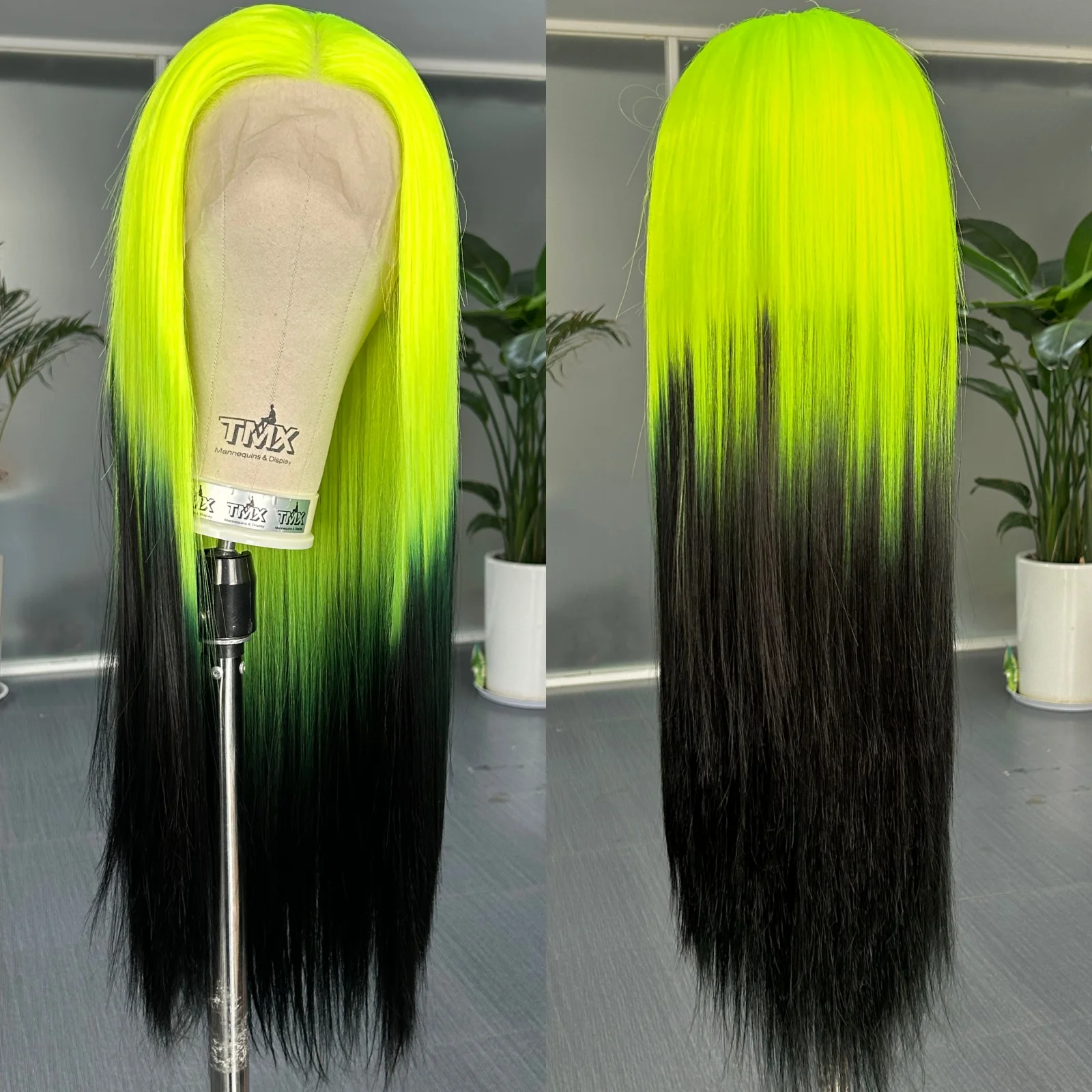 Long Pink Ombre Wig  Body Wave Synthetic Hair Middle Part 13X4 Curly Wavy Light Pink Highlight Gradient Colored Wigs for Women