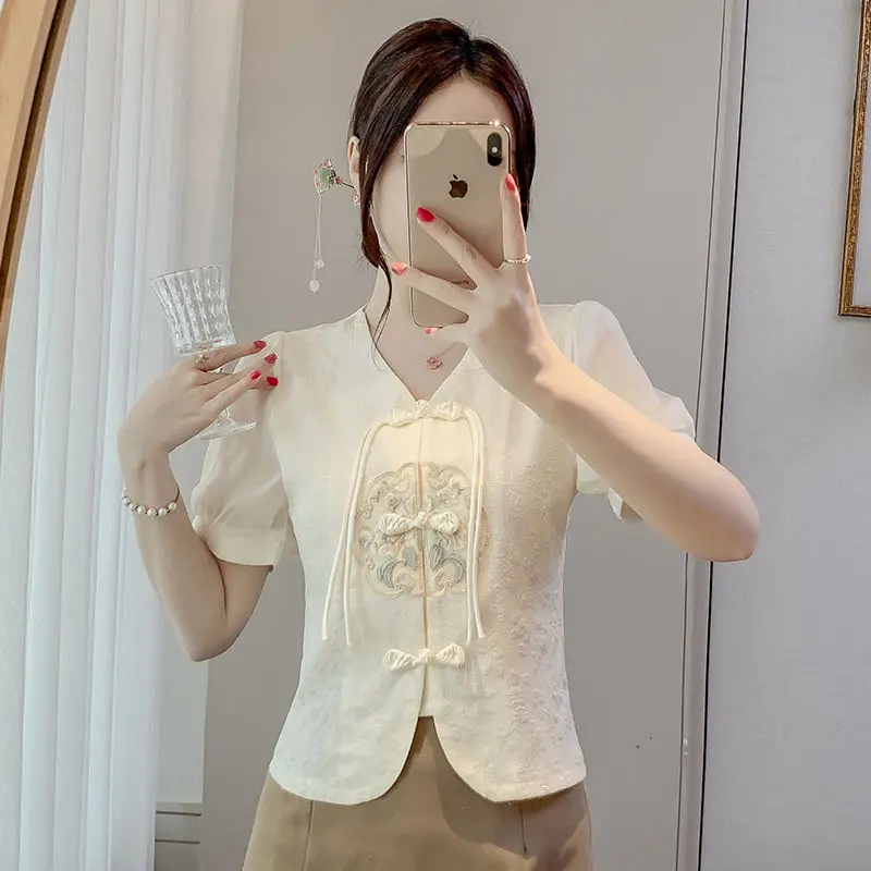 

New Age-reducing Style Short-sleeved Short-bubble Top