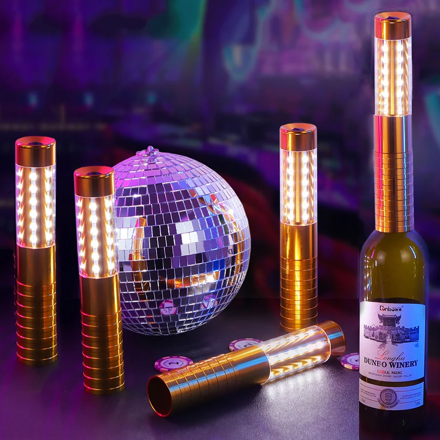 Bar Champagnefles Service Licht Aluminium Metaal Nachtclub Led Strobe Baton Flash Stick Elektronische Fles Sterretjes Voor Feest