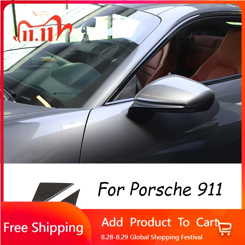 

Interior Stickers For Porsche 911 2019 2020 2021 2022 2023 2024 Car Carbon Fiber Window A-Pillar Triangle Exterior Modified Deco