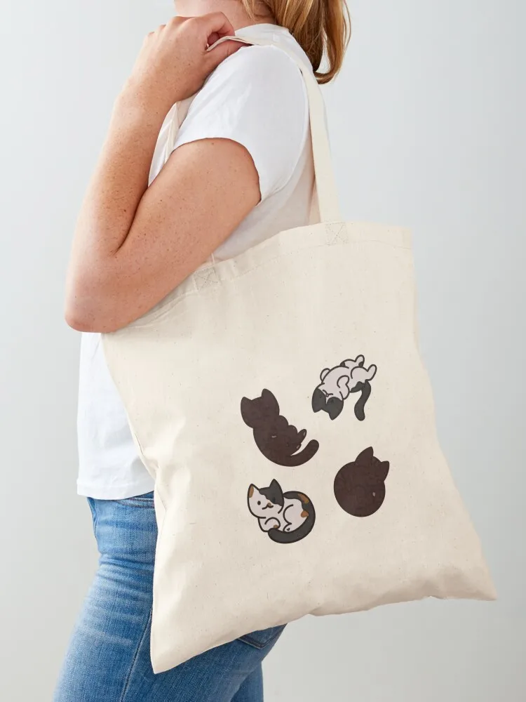 

Four Cats Artwork Tote Bag canvas tote bag cute pouch bag custom tote Women's shopper