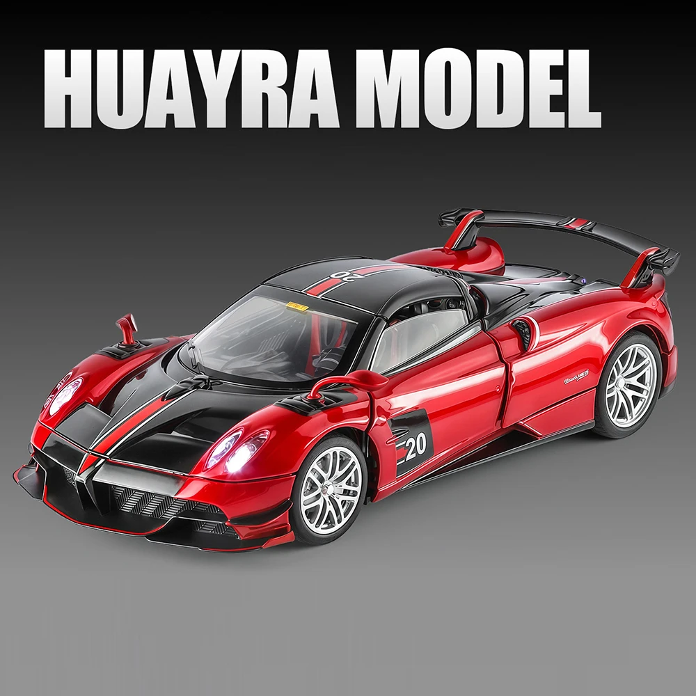 1:32 Pagani Huayra BC Models Cars Alloy Diecast Toys with Light Music Vehicle Wheel Pull Back Miniature Supercar Model Ornaments