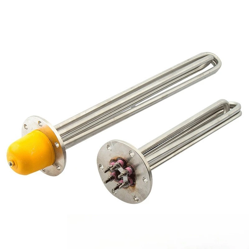 Flanged stainless steel heating tube, high power electric heating rod, heat transfer oil industrial water tank heating boiler