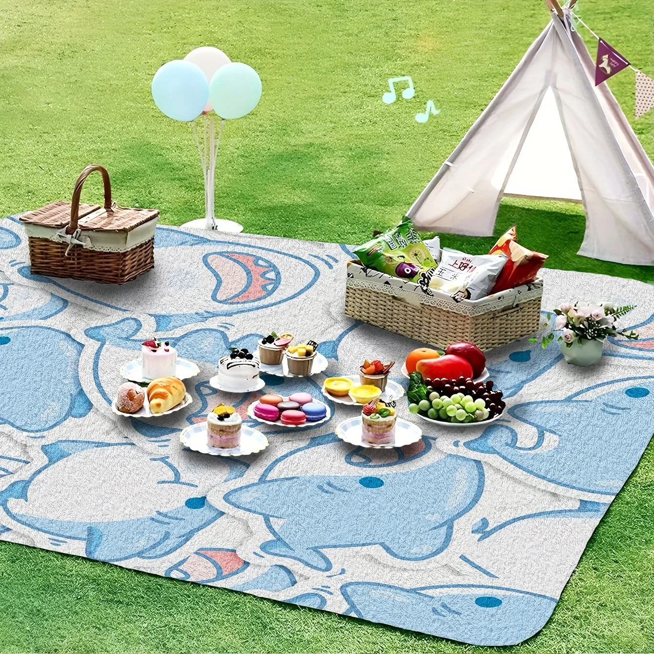All Seasons Soft Polyester Contemporary Style Shark Cartoon Flannel Throw Blanket - Multipurpose Woven Movie Theme Gift for Offi