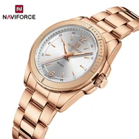 NAVIFORCE 2025 relojes para mujer reloj de pulsera creativo señoras cuarzo 3ATM impermeable a prueba de golpes reloj femenino de acero inoxidable regalos