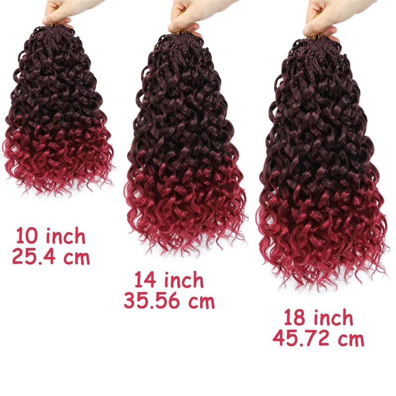18-дюймовые предварительно заплетенные крючком волосы для женщин - Gogo Curl/пляжные завитки/океанские/воды/глубокие волны вязаные крючком волосы 8 упаковок, синтетические волосы