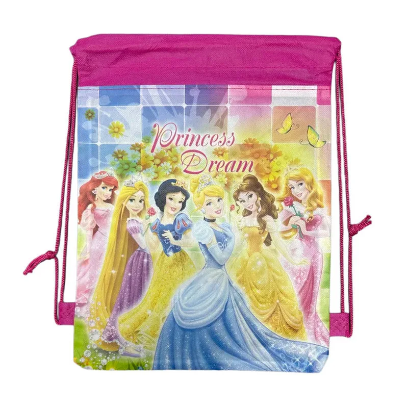 Snow White non-woven drawstring cartoon printed storage shopping bag